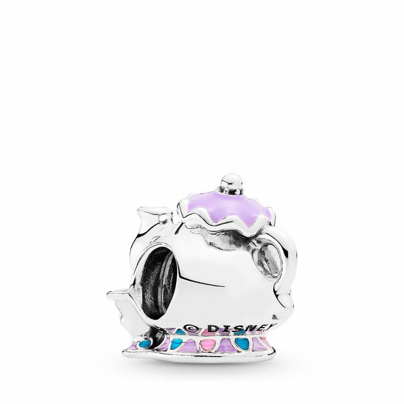 Pandora Disney Mrs. Potts & Chip Beauty And The Beast Charm Ireland - Sterling Silver/Enamel/Blue -